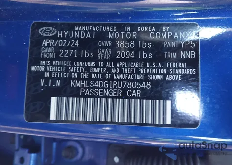 2024 Hyundai Elantra Sel from USA, damaged, VIN KMHLS4DG1RU780548